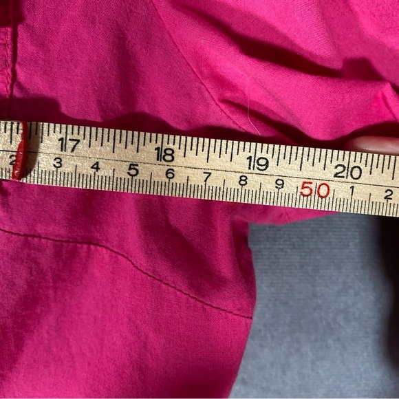 Tommy Hilfiger Women's L Button Down Shirt Tab Sleeve Barbiecore Preppy - Picture 2 of 9